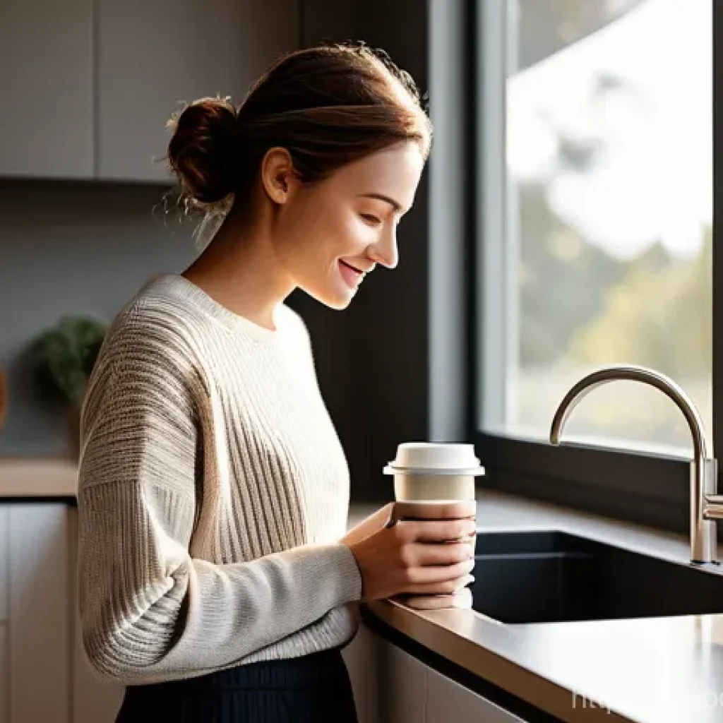 스마트 커피 머신으로 아침을 시작하기 - **Prompt for "Convenience and a Peaceful Morning":**
    "A serene and sun-drenched modern kitchen. ...
