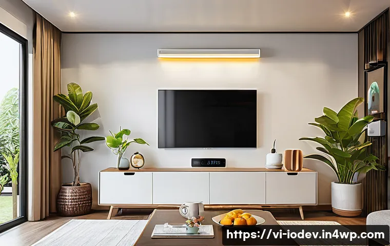 IoT 가전 활용으로 집값 상승 시키는 법 - A modern Vietnamese family home interior showcasing smart IoT devices for energy management: LED sma...