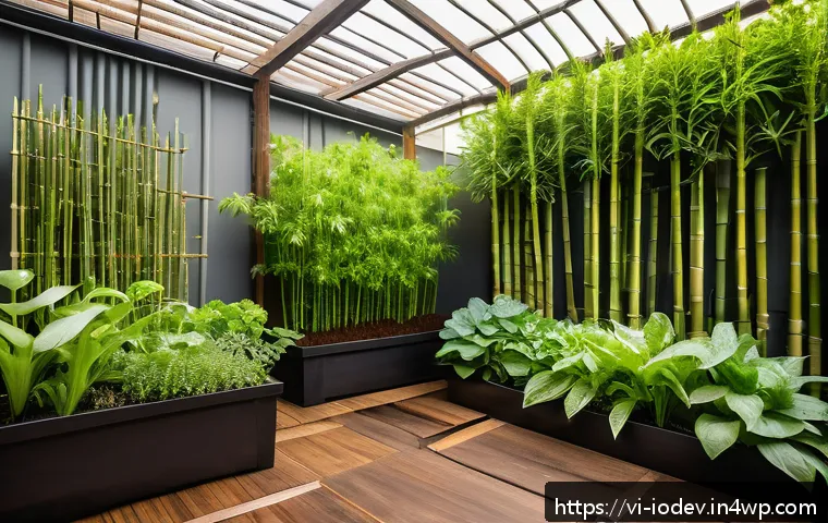 IoT 기기를 활용한 정원 관리 방법 - A modern Vietnamese vegetable garden scene featuring smart soil moisture sensors inserted into rich,...